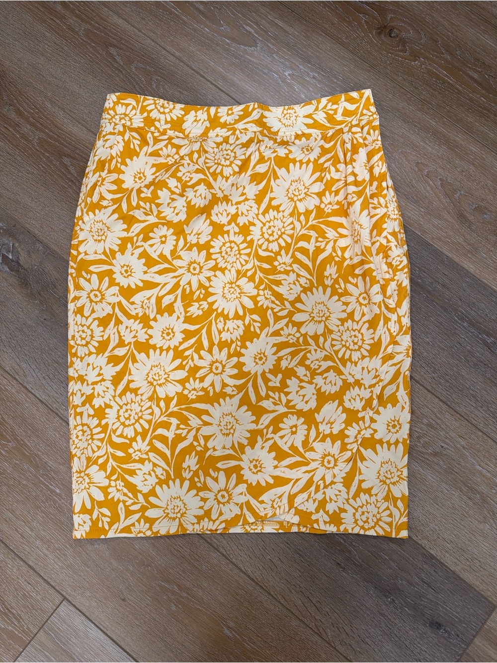 Ripskirt Hawaii Mustard and White Floral Pencil Skirt
